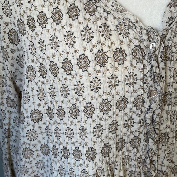 Izod Patterned Beige Cotton Tunic - Picture 4 of 6
